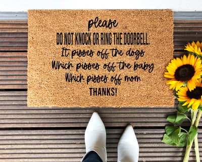 Please Do Not Knock Or Ring The Doorbell Doormat - The Simply Rustic Barn