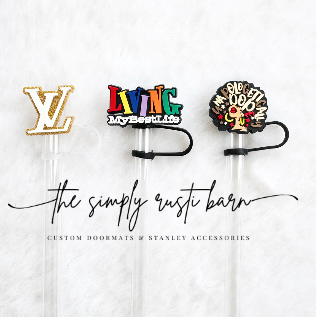 Gold Glitter LV, Living My Best Life, Unapologetically Dope Straw Toppers - The Simply Rustic Barn