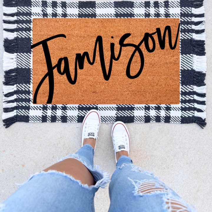 Scripted Family Name Doormat