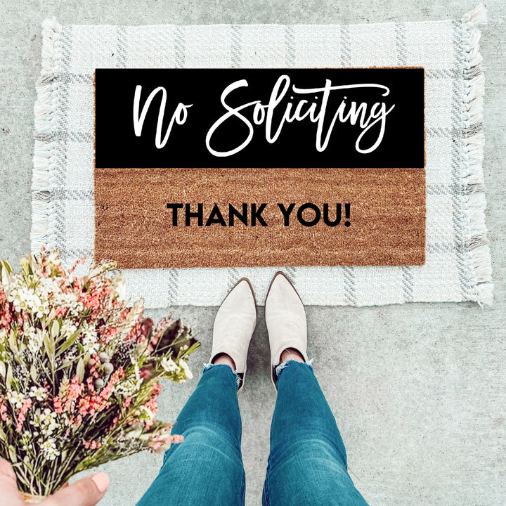 No Soliciting Doormat