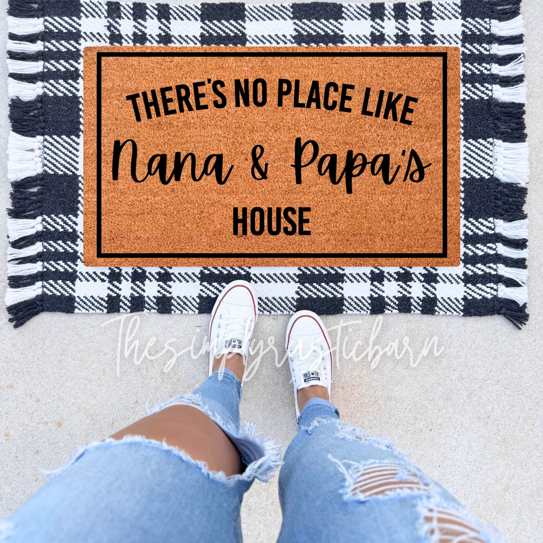 Personalized Door Mat with Names | Rustic Coir Welcome Mat | Custom Outdoor Entryway Rug