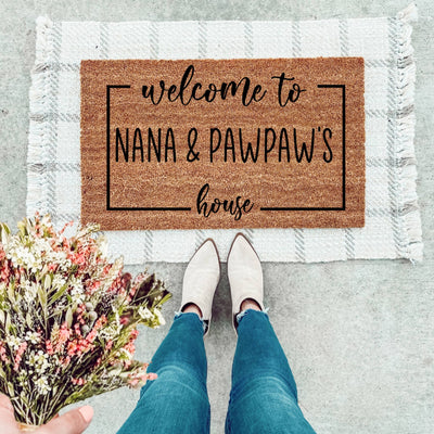 Personalized Welcome To Nana & Pawpaws House Doormat - The Simply Rustic Barn