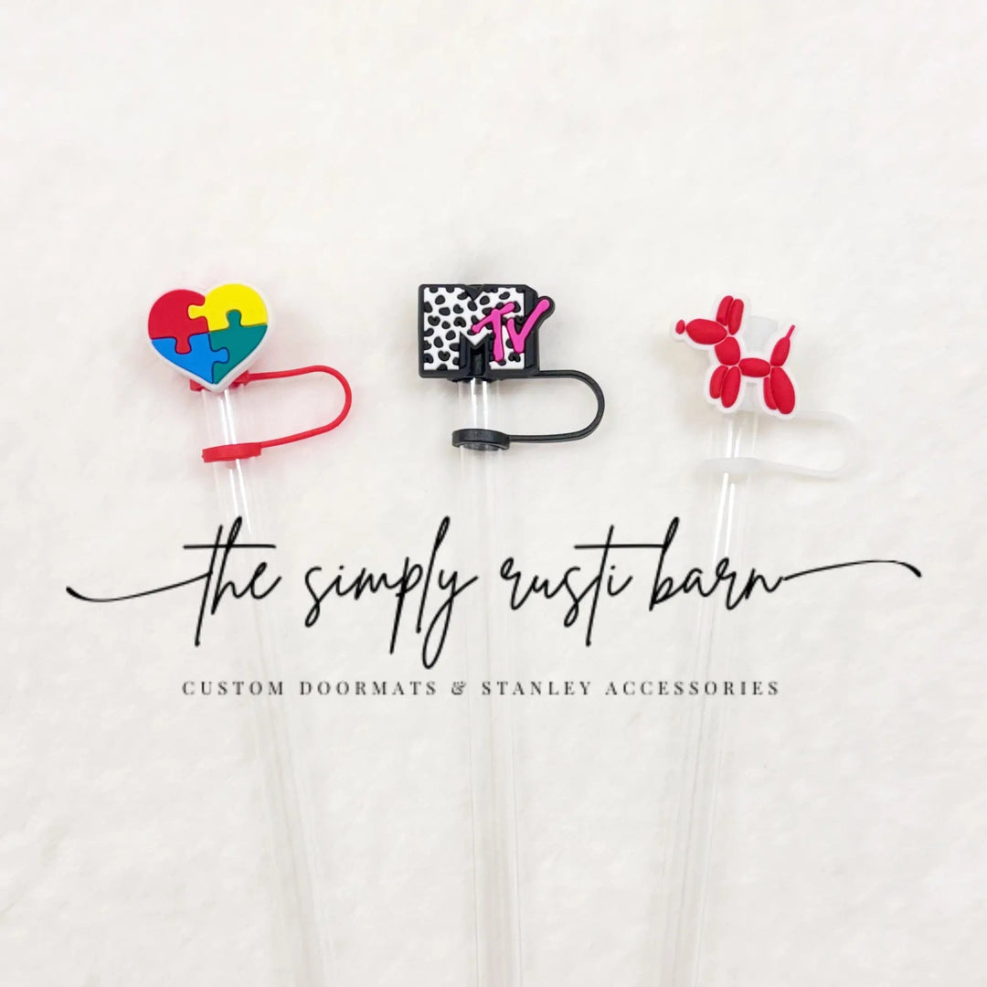 Autism Heart, MTV, Red Balloon Dog Straw Toppers - The Simply Rustic Barn
