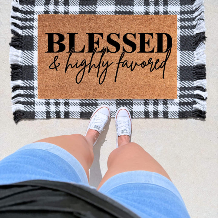 Blessed &amp; Highly Favored Doormat