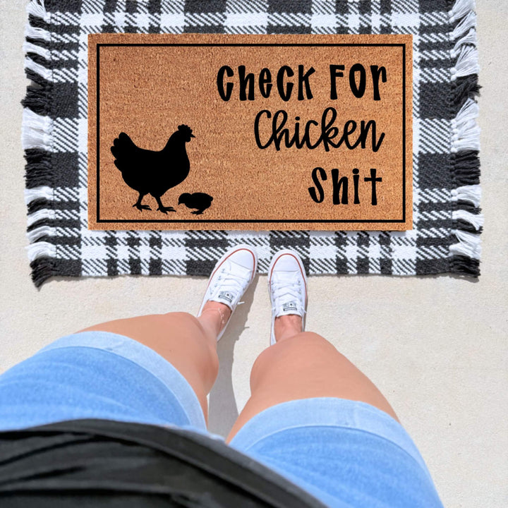 Check For Chicken Shit Doormat