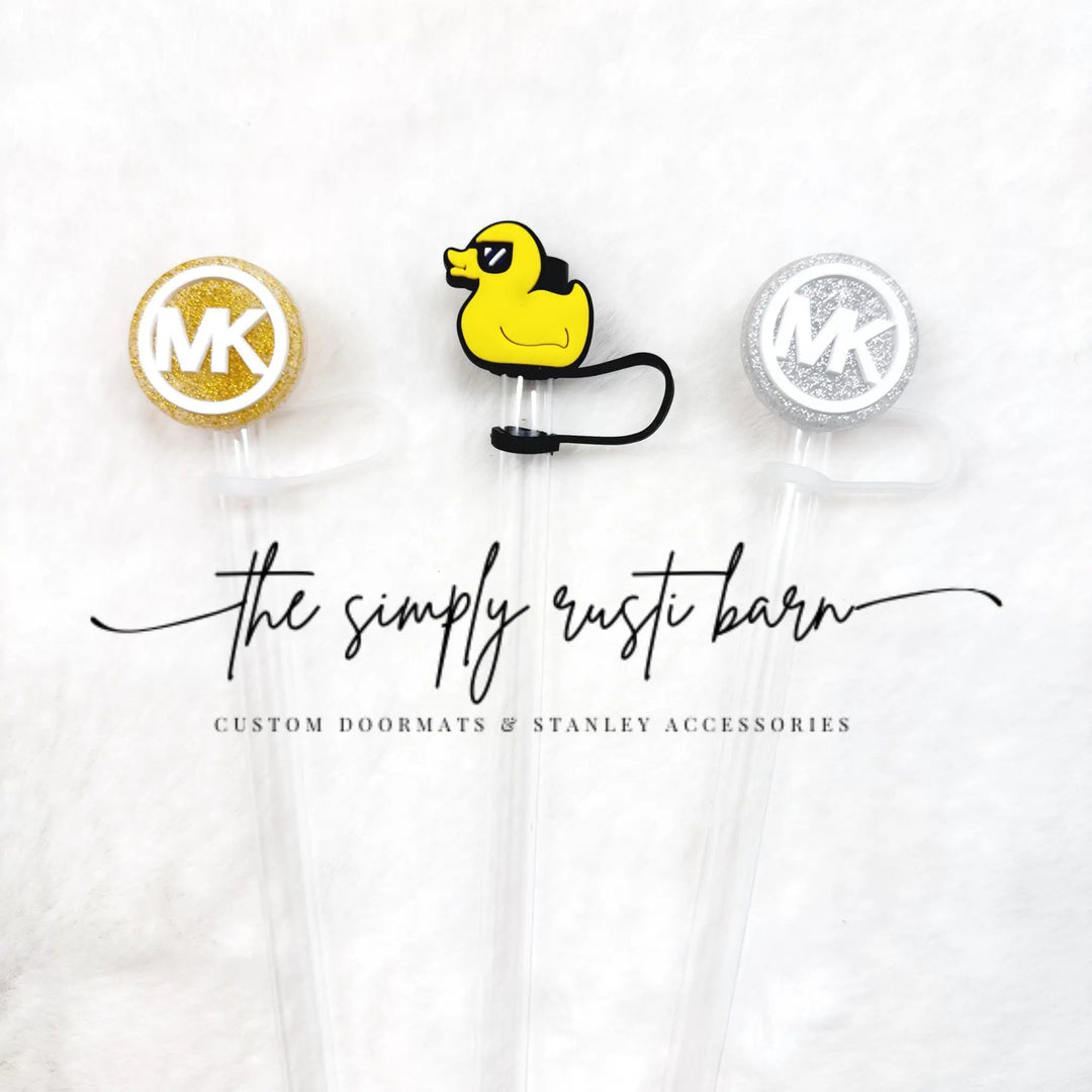 Gold Glitter MK, Duck W/ Shades, Silver Glitter MK Straw Toppers - The Simply Rustic Barn