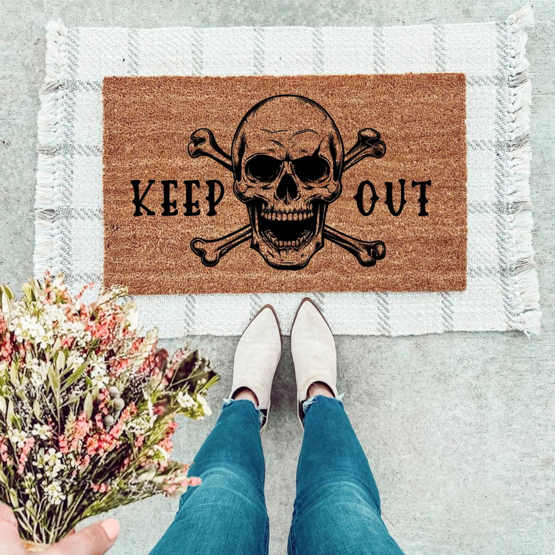 Keep Out Skull Doormat - The Simply Rustic Barn