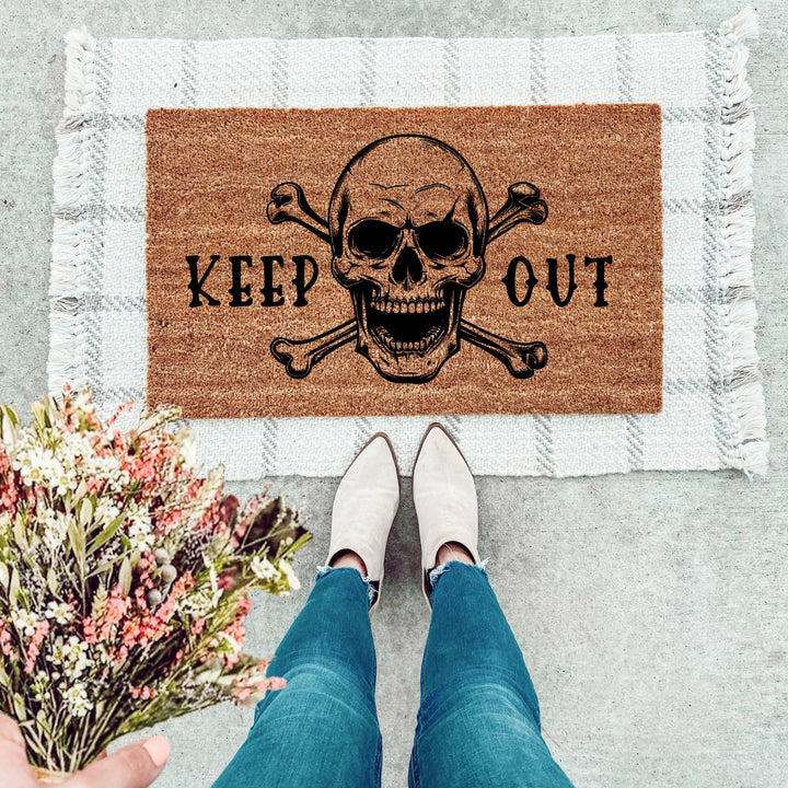 Keep Out Skull Doormat