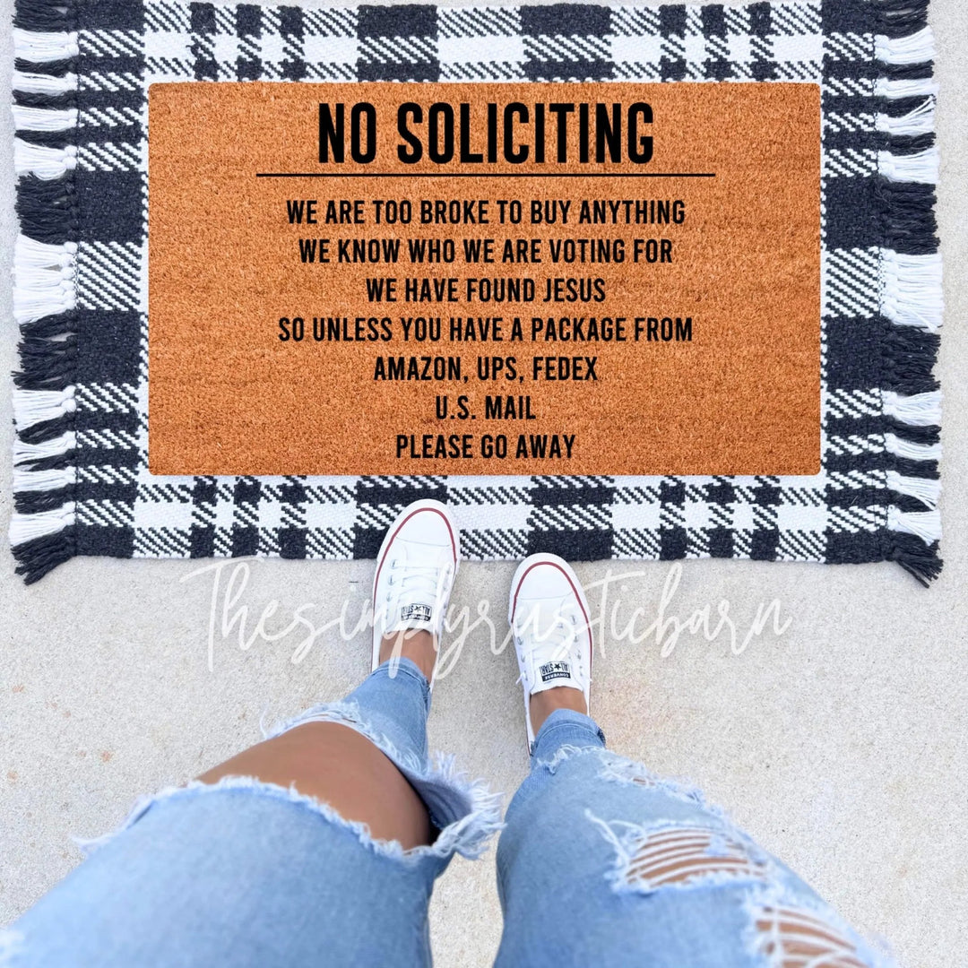 No Soliciting Doormat - The Simply Rustic Barn