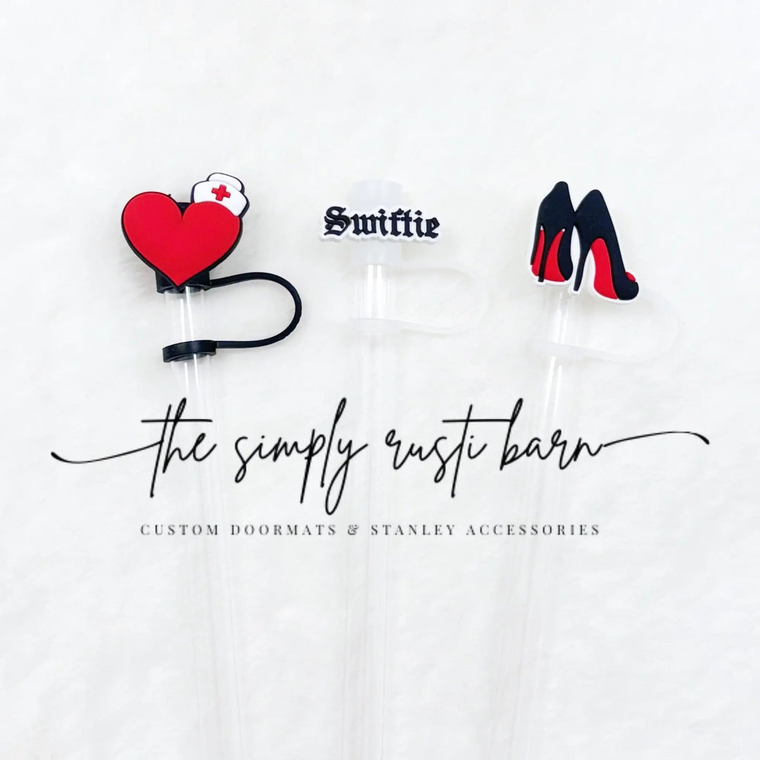 Nurse Heart, Swiftie, Red Bottom Heel Straw Toppers - The Simply Rustic Barn