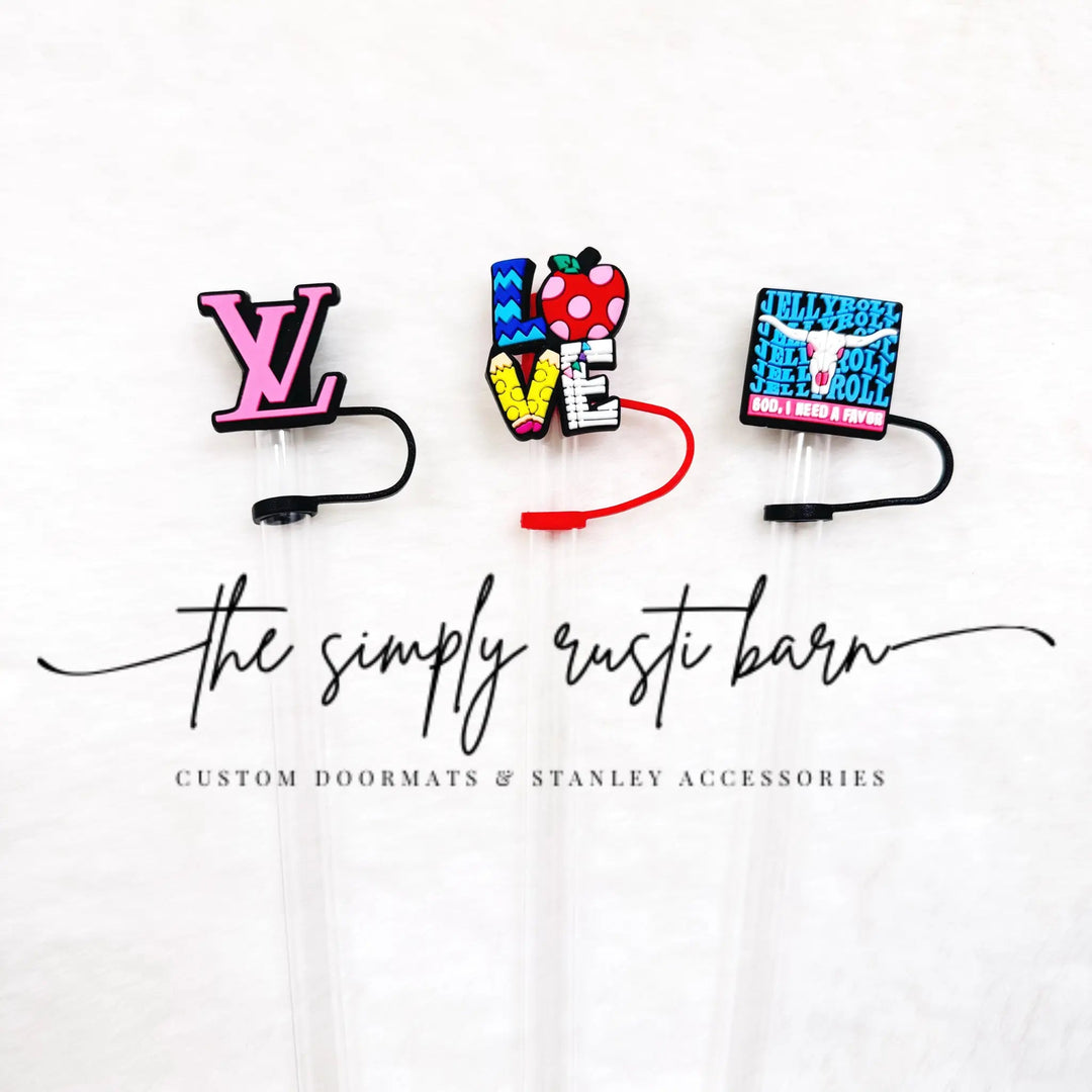 Pink LV, Teacher LOVE, Jelly Roll Straw Toppers - The Simply Rustic Barn