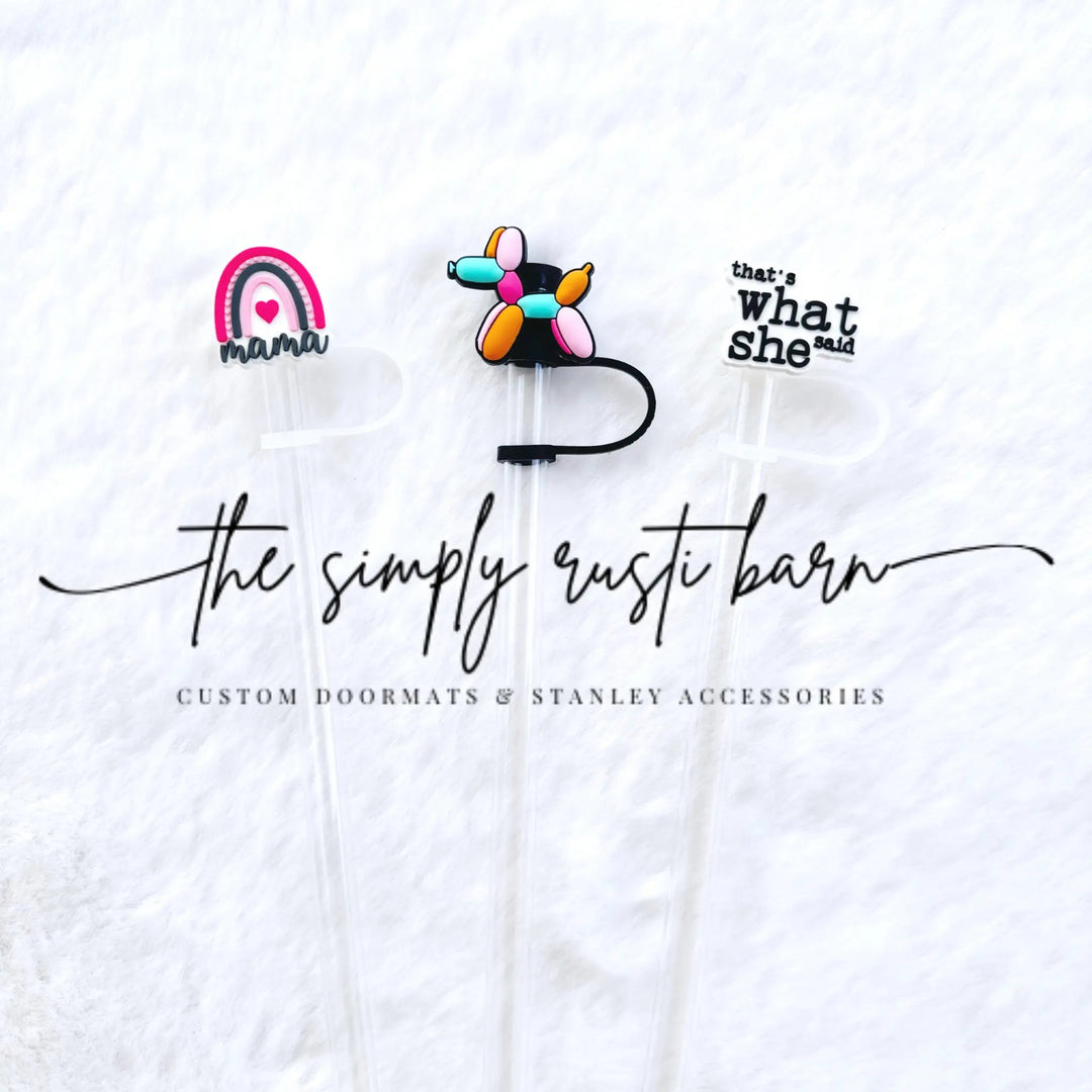 Pink Mama Rainbow, Multicolored Balloon Dog, That's What She Said Straw Toppers - The Simply Rustic Barn