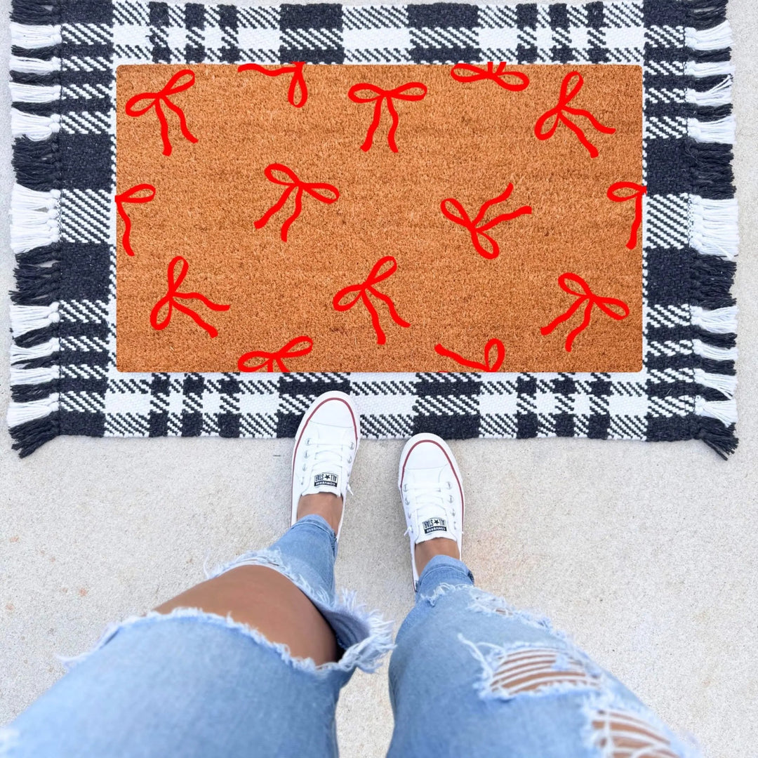 Red Bows Doormat - The Simply Rustic Barn