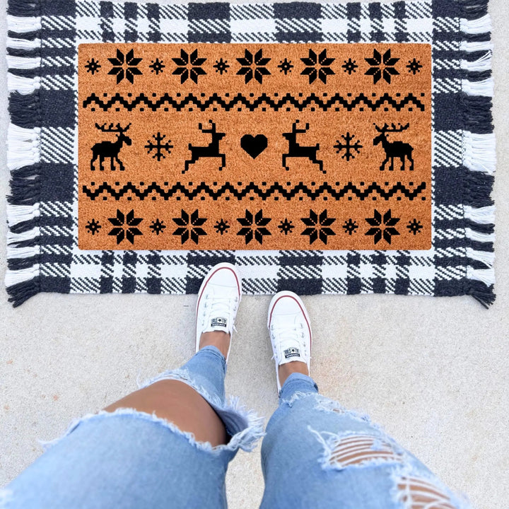 Reindeer & Hearts Doormat - The Simply Rustic Barn