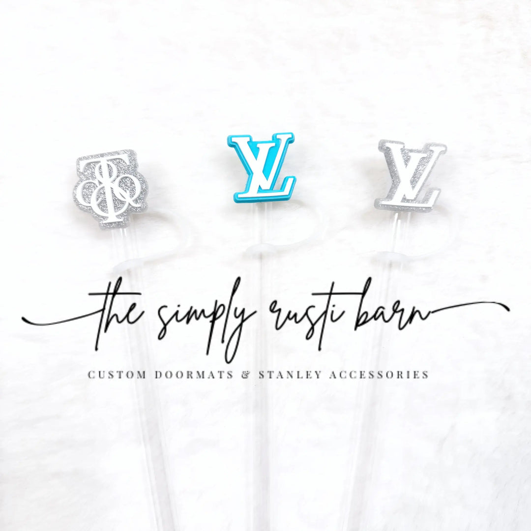 Silver T&Co, Turquoise LV, Silver Glitter LV Straw Topper - The Simply Rustic Barn