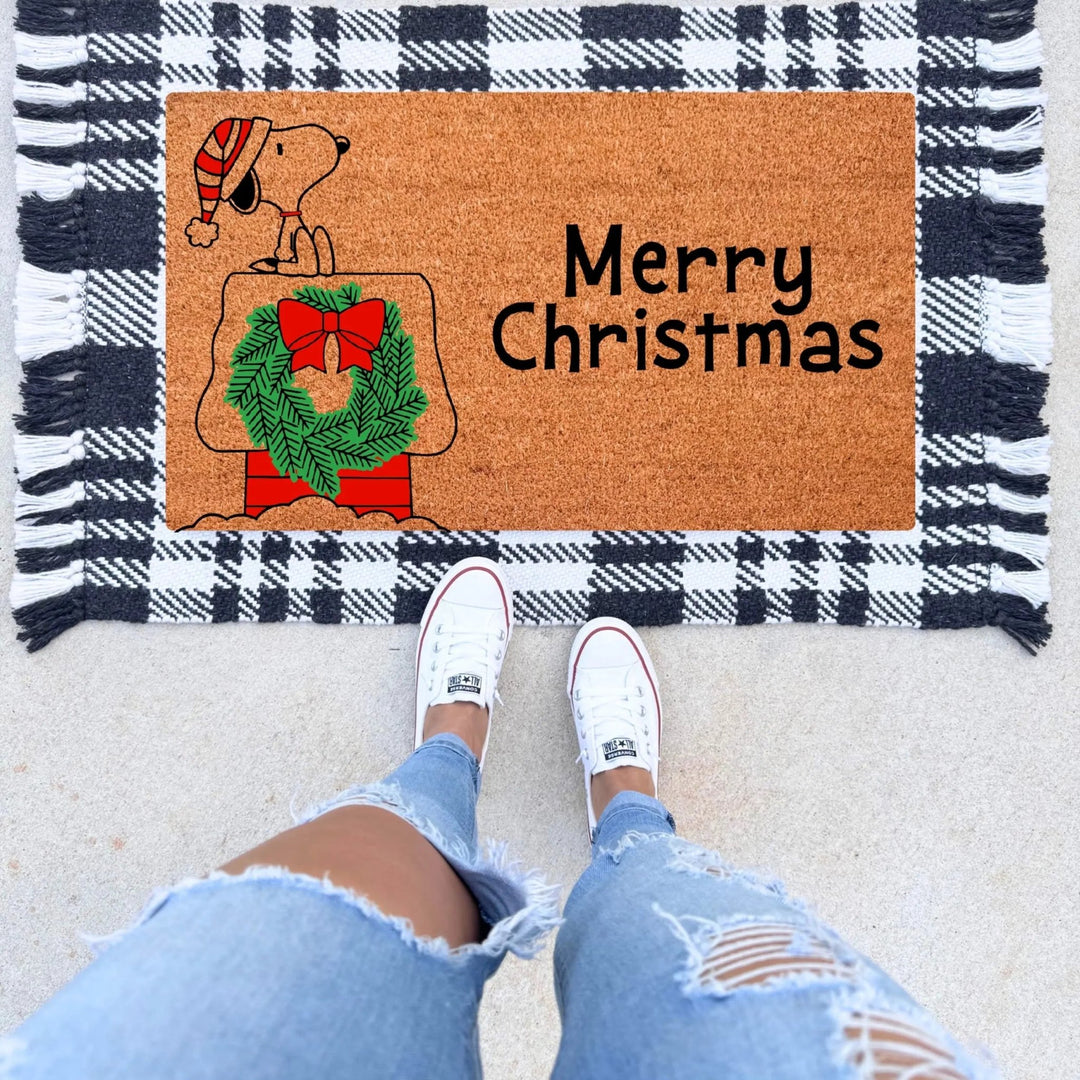 Snoopy Christmas Doormat - The Simply Rustic Barn