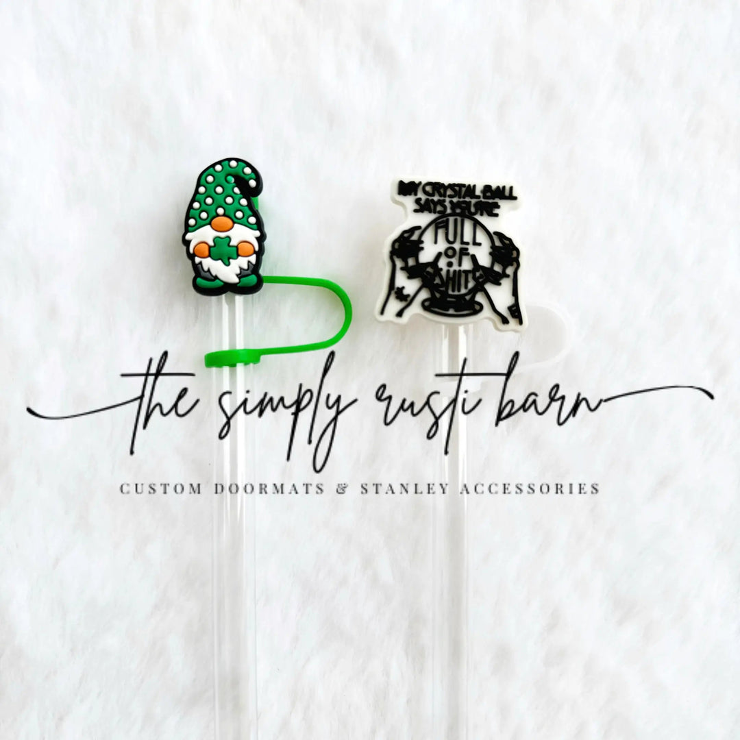 St. Patty Gnome, Full Of S*** Crystal Ball Straw Toppers - The Simply Rustic Barn