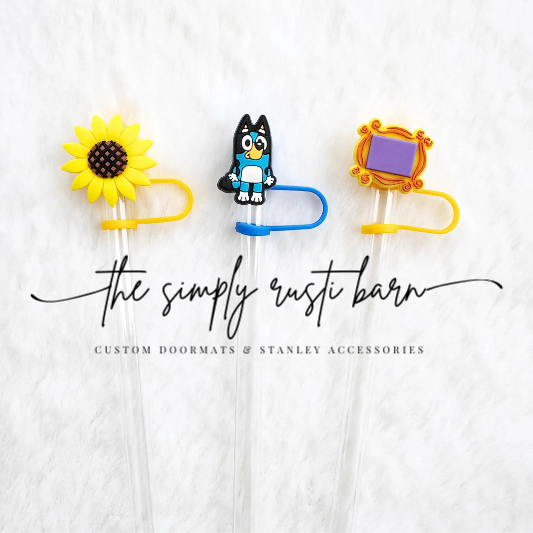 Sunflower, Bluey, Friends Frame Straw Toppers - The Simply Rustic Barn