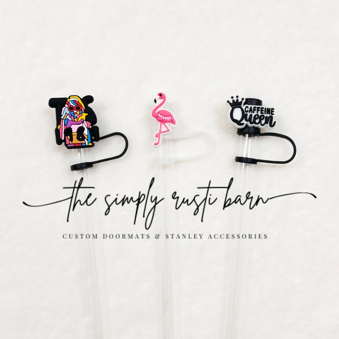 Taylor 1989, Flamingo, Caffeine Queen Straw Toppers - The Simply Rustic Barn
