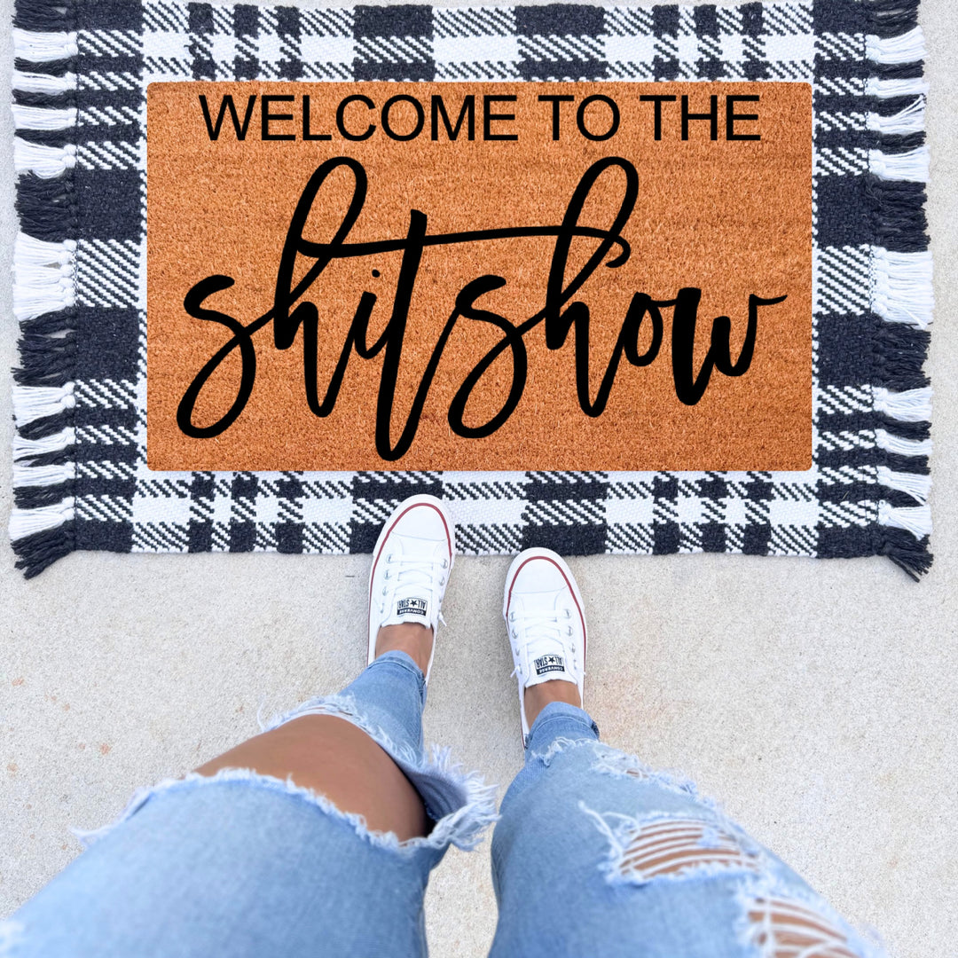 Welcome to the Shitshow Doormat on front porch