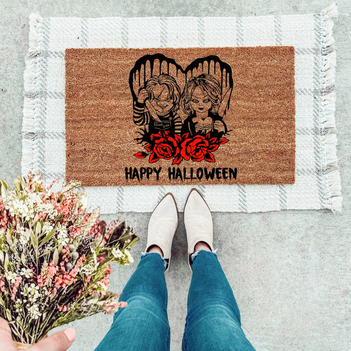 The Bride Of Chucky Halloween Doormat - The Simply Rustic Barn