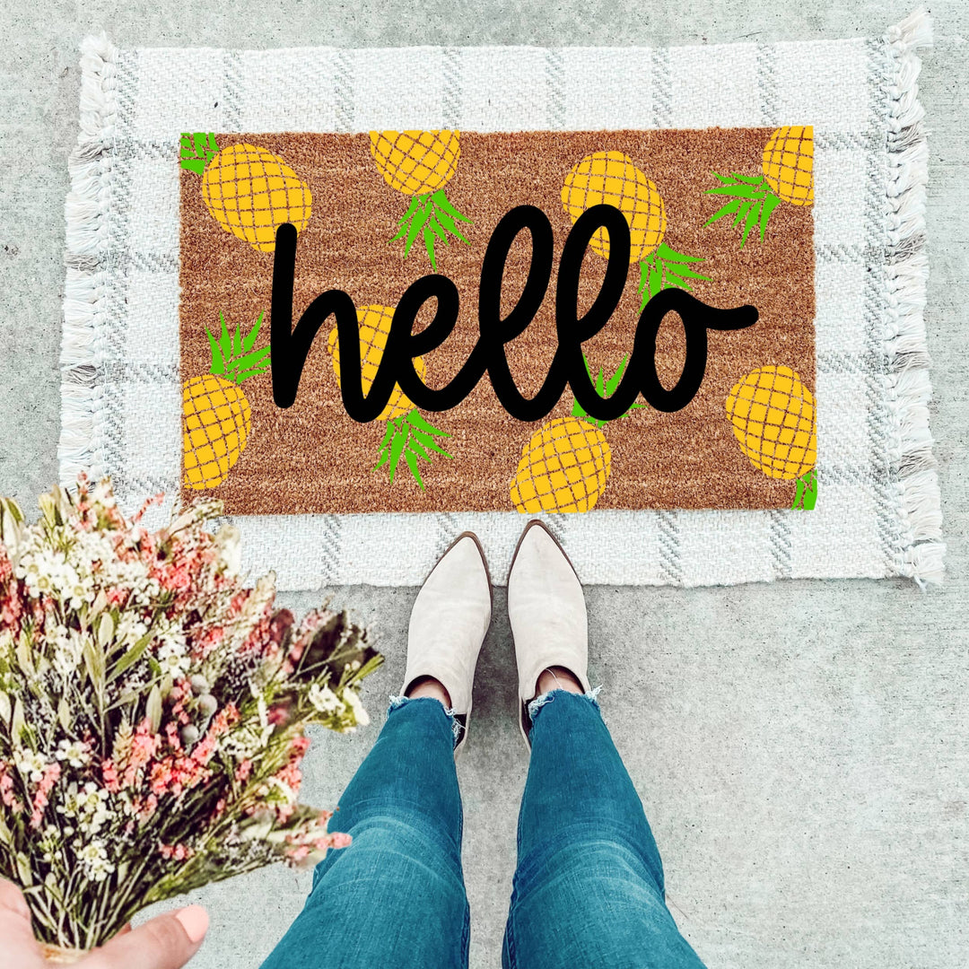 Hello Pineapple Doormat - The Simply Rustic Barn