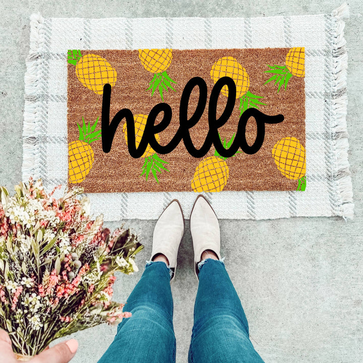 Hello Pineapple Doormat - The Simply Rustic Barn