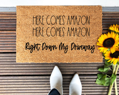 Here Comes Amazon Doormat - The Simply Rustic Barn