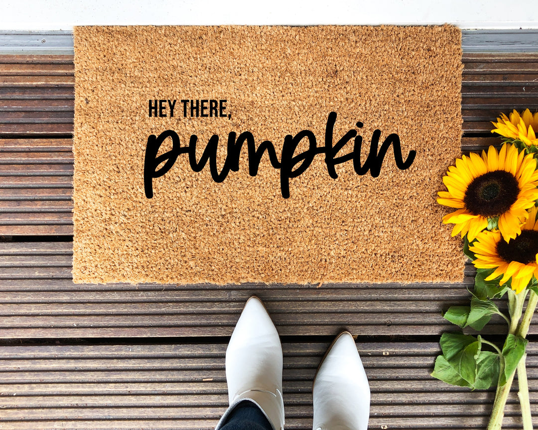 Hey There Pumpkin Doormat - The Simply Rustic Barn