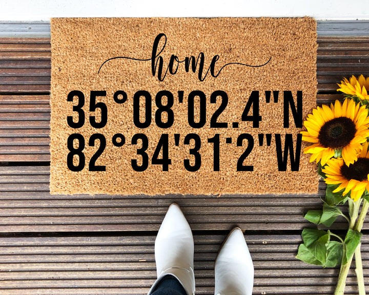 Custom Coordinates Doormat - The Simply Rustic Barn