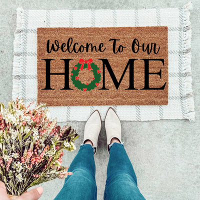 Welcome Home Christmas Doormat - The Simply Rustic Barn
