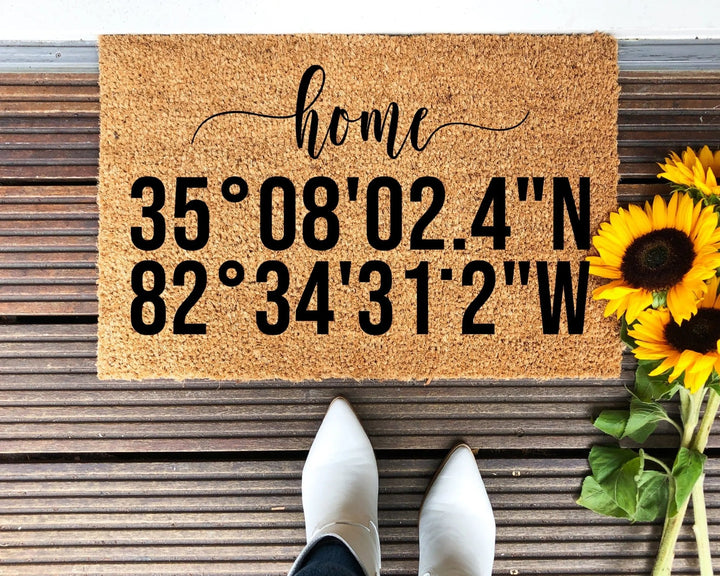 Custom Coordinates Doormat - The Simply Rustic Barn