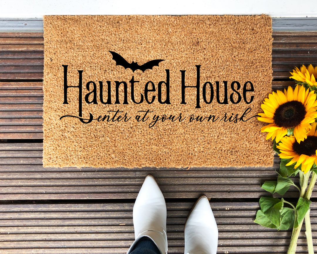 Haunted House Halloween Doormat - The Simply Rustic Barn