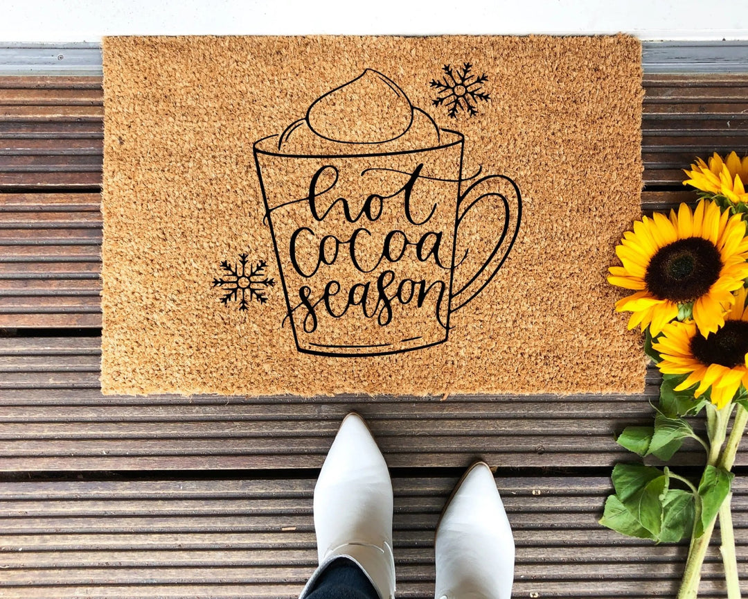 Hot Cocoa Season Doormat - The Simply Rustic Barn